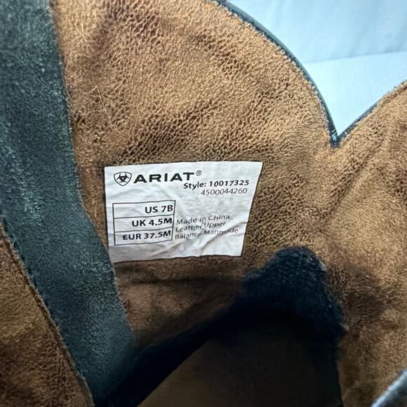 Ariat Darlin Western Boots Womens Size 7 B Old Black Ankle Cowgirl Side Zip - Picture 7 of 12